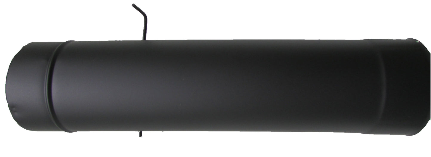 Tubo Inox Rígido Preto com Registo - 0,33 Metros